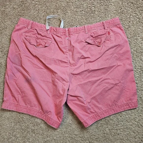 Lot of 2 Polo Ralph Cargo Shorts Mens 50 B Classic Chino Drawstring Cotton Read - Picture 3 of 16